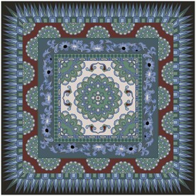 敦煌壁画桃形瓣莲花纹藻井图案