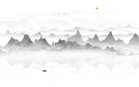 电视背景墙山水画