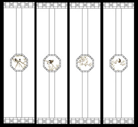 高清分层透明底推拉门打印图