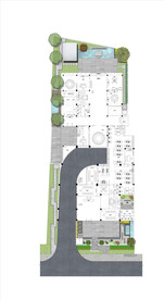 现代风格别墅会所景观彩平图