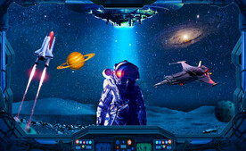 太空舱宇宙星空背景