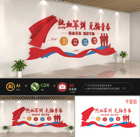 校园军训文化墙