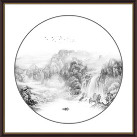 圆形山水画