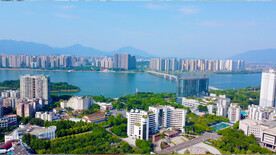 清远市政府及江边景色航拍