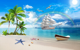 海滩电视背景墙