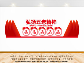 弘扬五老精神文化墙