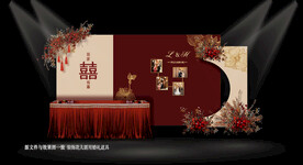 红色婚礼迎宾区