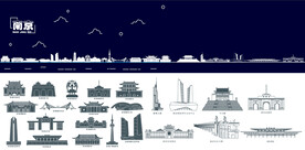 南京地标建筑线稿