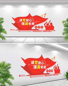 请党放心强国有我文化墙