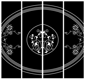 高清分层透明底白花推拉门打印图