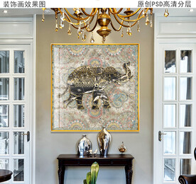 复古玄关装饰画