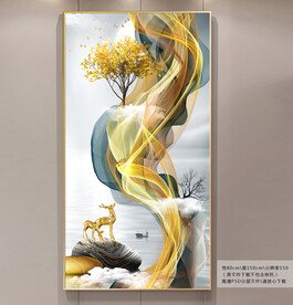 新中工发财树抽象玄关