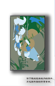 北欧抽象色块装饰画