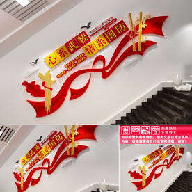 心系武装楼道文化墙