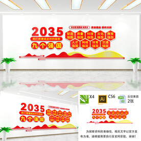 九个强国文化墙