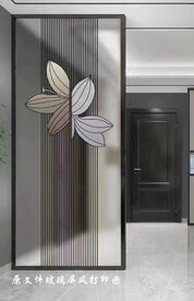 高清分层透明底屏风玻璃打印图