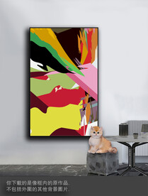 豪华抽象色块装饰画