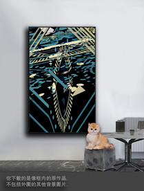 豪华抽象色块装饰画