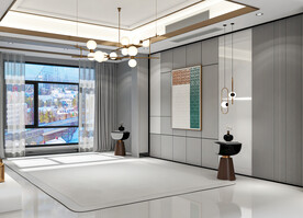 现代极简 轻奢客厅 空场景