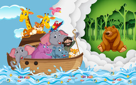 可爱卡通立体小动物儿童房背景墙