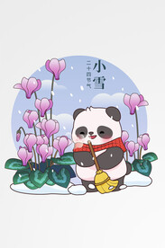 节气熊猫场景插图冬天元素 