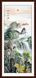 竖幅山水画