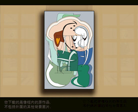 欧式古典抽象色块装饰画