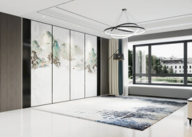 新中式客厅空场景