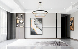 现代极简客厅背景墙