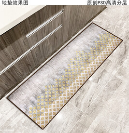 抽象复古厨房地垫