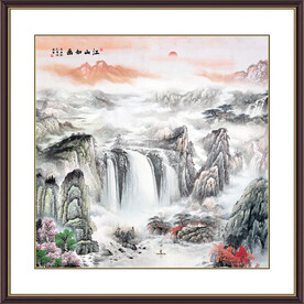 旭日东升国画山水画
