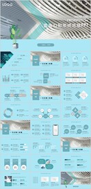 蓝色清新工作总结PPT