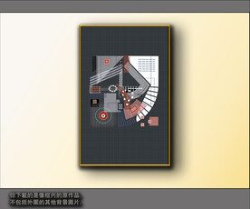 西部牛仔抽象装饰画