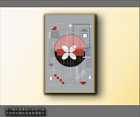 西部牛仔抽象装饰画