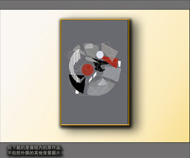 西部牛仔抽象装饰画