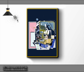 欧式黑白风格抽象装饰画