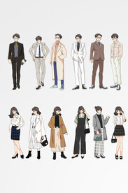 扁平风人物穿搭商务篇