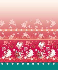 汉服渐变红兔子