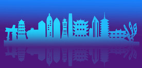 武汉地标湖北地标建筑倒影