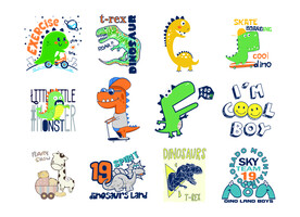 恐龙可爱图片矢量图