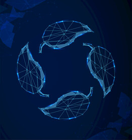 线条三角粒子科技风绿叶循环