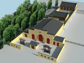 古建寺庙建筑外观设计案例效果图