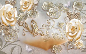 唯美浮雕玫瑰花立体