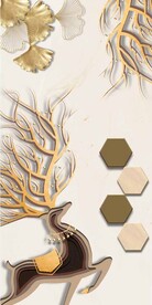 装饰画 麋鹿 杏叶