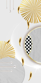 装饰画 金鱼 几何图圆形