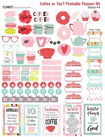 咖啡标签手帐素材高清可打印