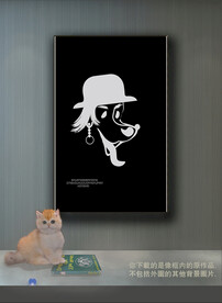 欧洲黑白抽象色块装饰图