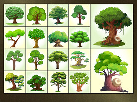 矢量手绘卡通树木系列