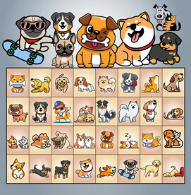 矢量萌狗漫画系列