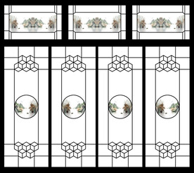 高清分层透明底推拉门打印图
